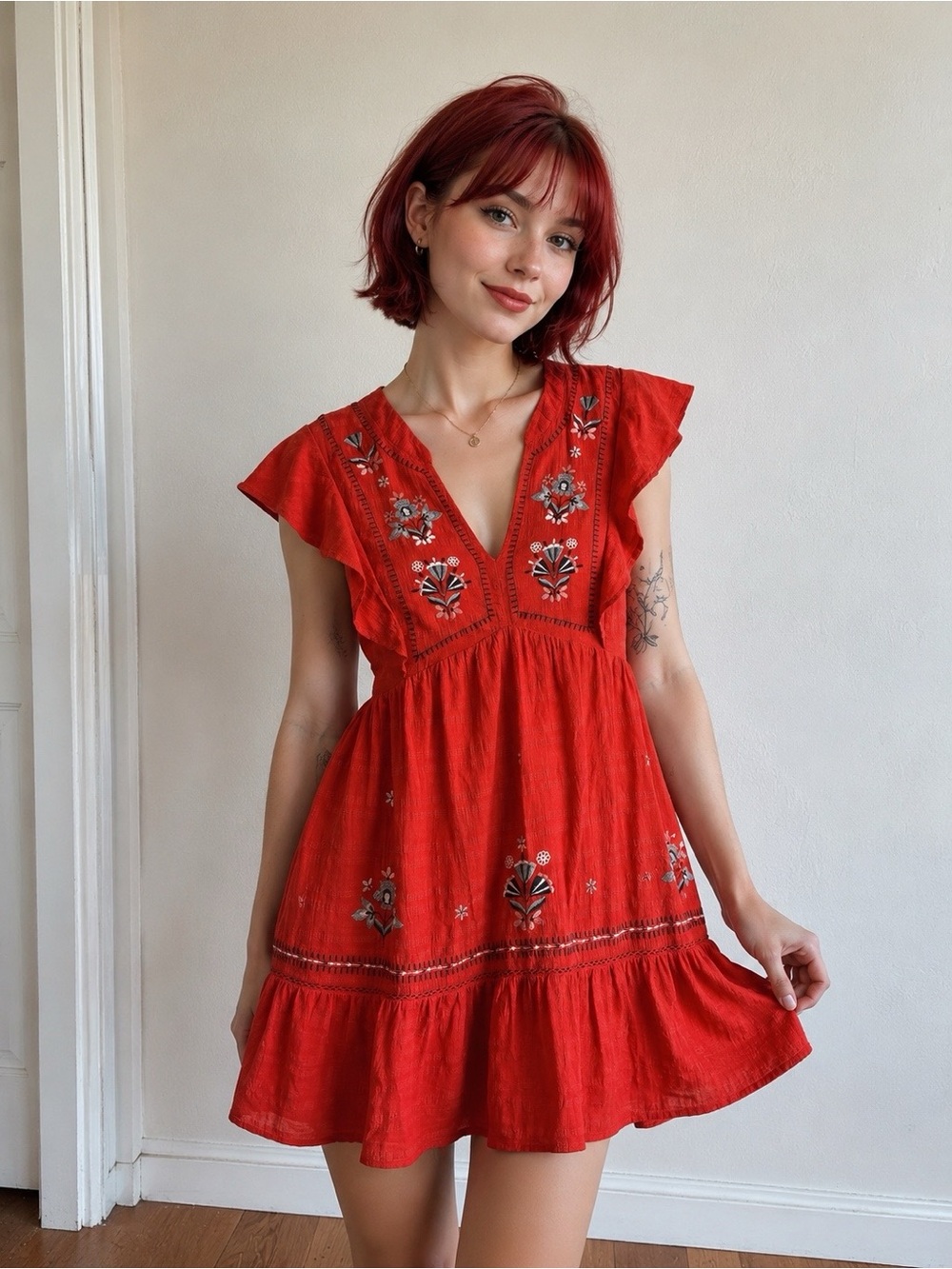 Knox Rose Embroidered Western Boho Dress Artisan Romantic Cottege Whimsical Chic